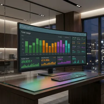 AI-powered data analytics dashboard displaying real-time business metrics and visualizations