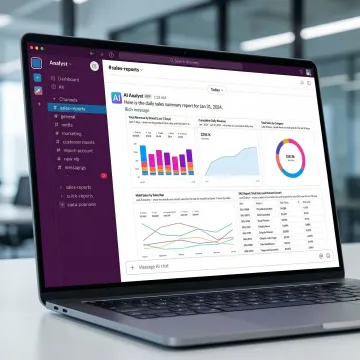 AI-powered scheduled report summary delivered to a business Slack channel