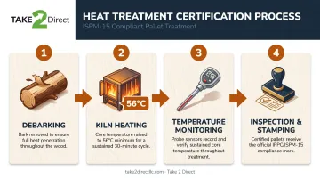 4-step heat treatment process for ISPM 15 certified export pallets
