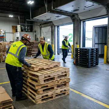 Warehouse team preparing pallet order