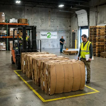 Commercial cardboard recycling operations