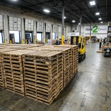 48x40 pallets in a Dallas Fort Worth warehouse