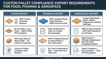 Custom pallet compliance requirements for export food pharma and aerospace shipping
