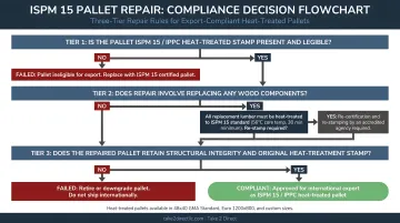 ISPM 15 pallet repair rules three-tier compliance decision flowchart