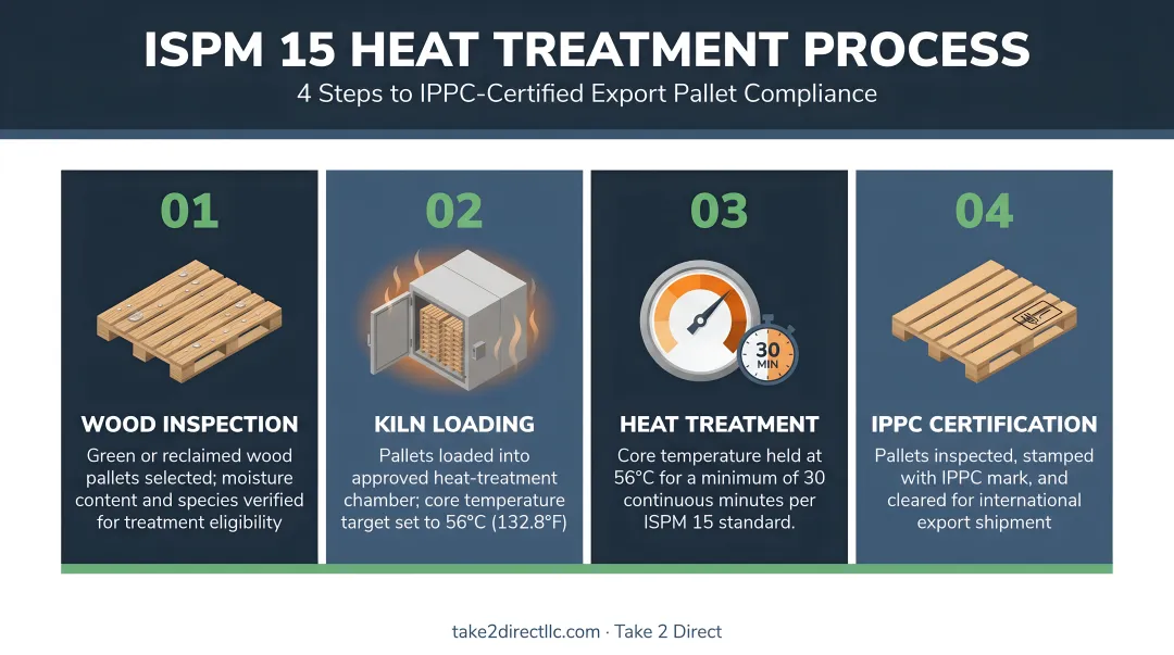 4-step heat treatment process for ISPM 15 certified export pallets