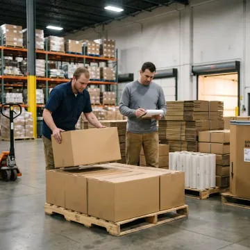 Bulk boxes prepared for warehouse shipping