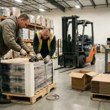 Custom pallets prepared for automotive parts shipping