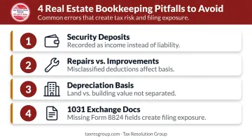 4 real estate bookkeeping errors that generate CPA corrections at tax time