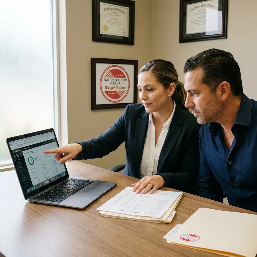 Accountant reviewing payroll process with business owner