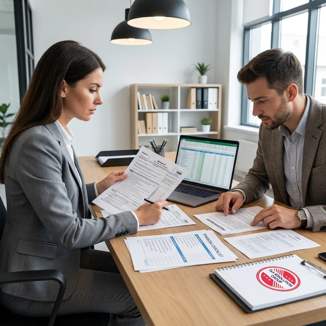 Advisor reviewing incorporation paperwork with business owner