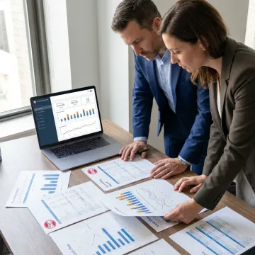 Advisor reviewing financial reports with business owner