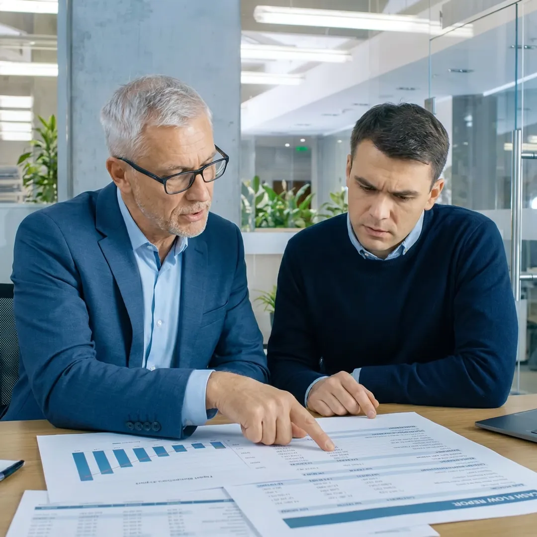 Fractional CFO advising a small business owner