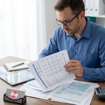 tax advisor reviewing corporate financial documents