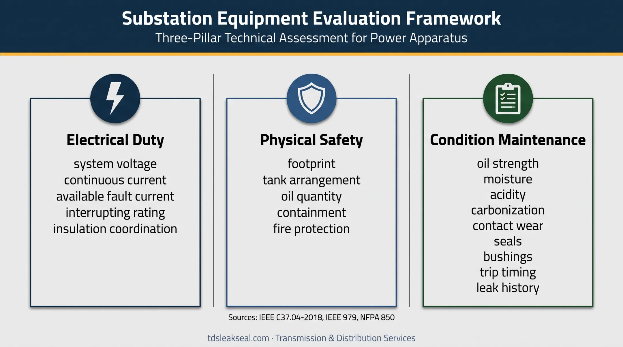Oil circuit breaker evaluation criteria for electrical safety and maintenance