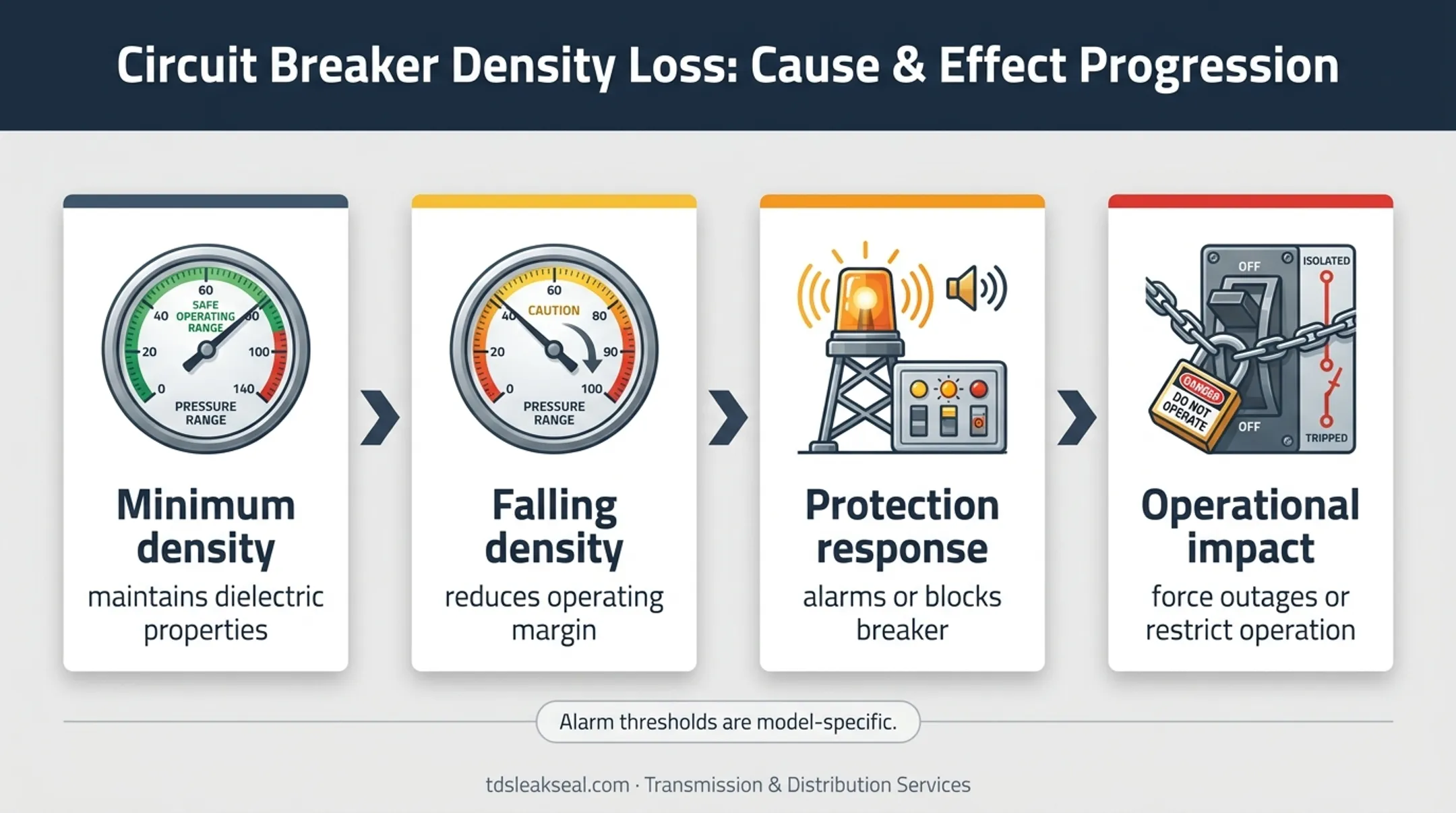 GIS gas density decline consequences for breaker operation diagram