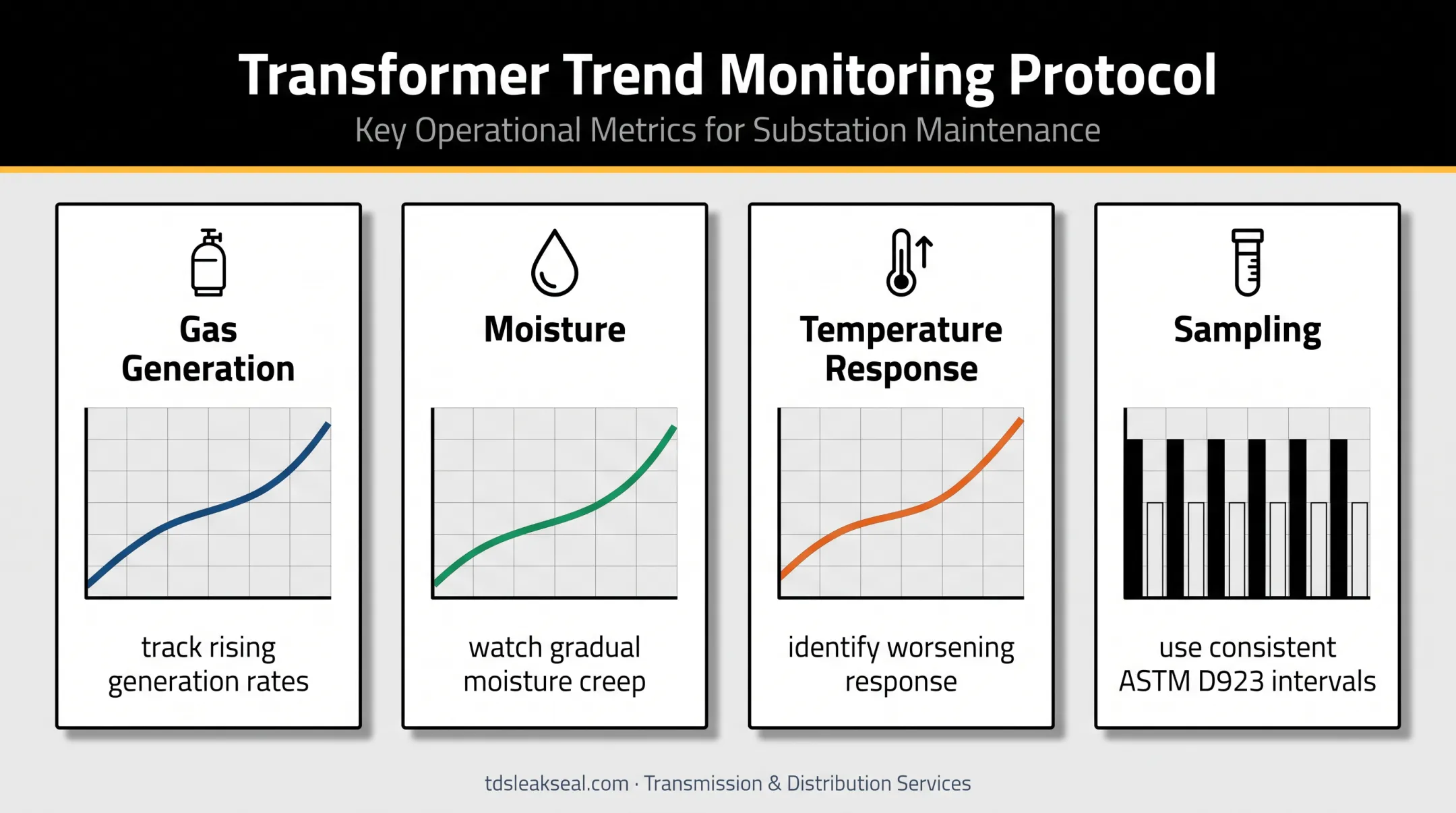 Transformer oil health trend monitoring indicators over time
