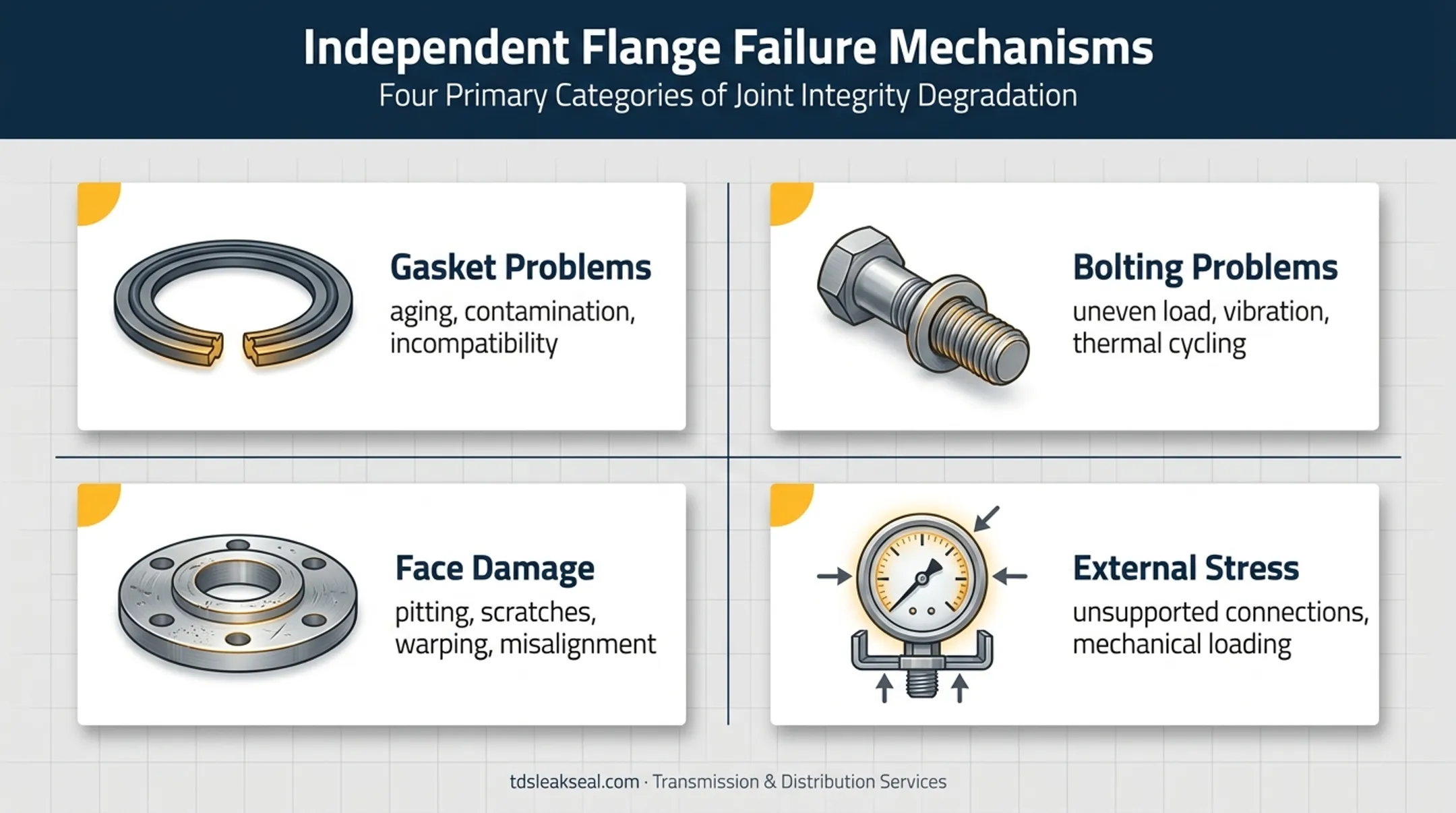 Four common industrial flange failure mechanisms and leak causes