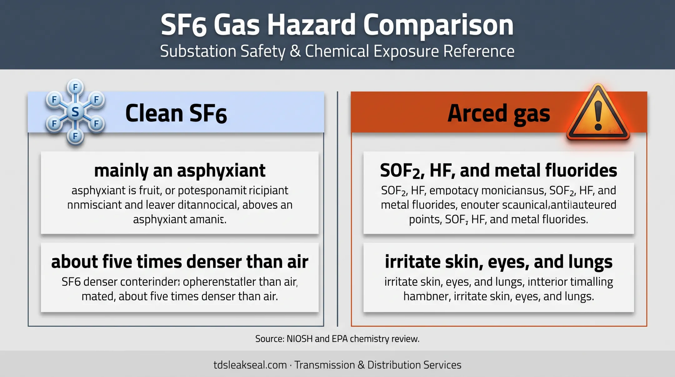 Clean SF6 versus arced gas maintenance hazards comparison