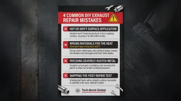 Four common exhaust flex pipe repair mistakes to avoid warning infographic