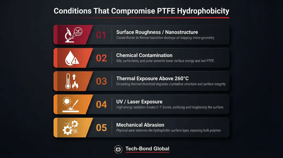 Five key factors that degrade PTFE hydrophobic performance in real-world conditions