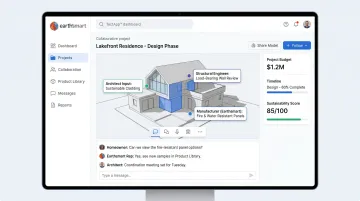 TectApp platform interface showing homeowner design coordination with building product manufacturers