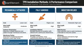 TPO roofing installation methods comparison mechanically attached fully adhered induction welded