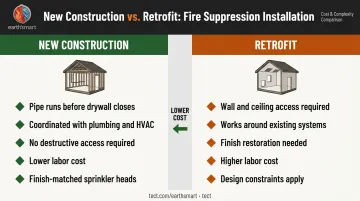 New construction versus retrofit fire suppression system cost and complexity comparison