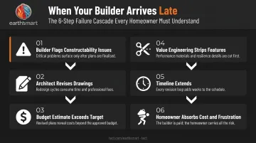 Six-step cascade failure sequence when builder is engaged after architectural drawings complete