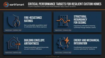 Four performance targets for fire-resilient custom home build alignment and verification checklist