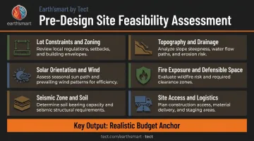 Pre-design site feasibility assessment checklist for architect-builder collaborative custom home