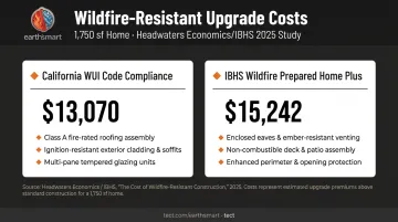 Wildfire-resistant construction cost tiers California WUI versus IBHS Prepared Home Plus