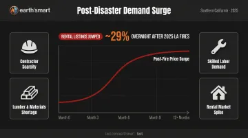 Post-wildfire demand surge impact on construction costs timeline and key drivers