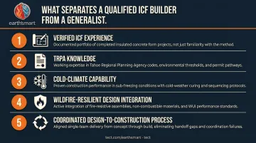 Five criteria checklist for evaluating ICF home builders in South Lake Tahoe