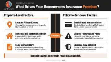 Homeowners insurance key cost drivers property and policyholder risk factors