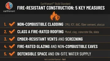 Five fire-resistant construction measures checklist for luxury WUI home design