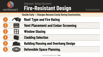 Six fire-resistant home design decisions required at schematic design stage