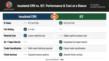 Insulated CMU versus ICF wall system side-by-side performance and cost comparison