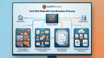 Tect WUI rebuild process showing assembly coordination and documentation workflow with TectApp