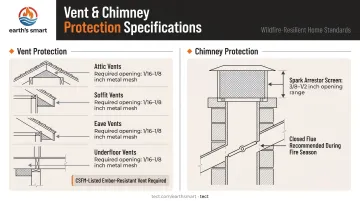Home vent and chimney fire hardening specifications mesh sizes and ember-resistant upgrades