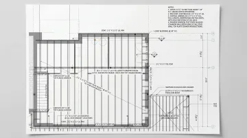 Residential structural framing plan drawing showing beams joists and shear wall locations