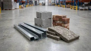 Non-combustible building materials steel concrete masonry and mineral wool insulation
