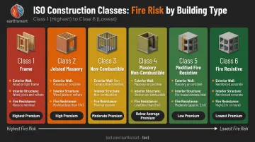 Six ISO construction classes comparison chart from Frame to Fire Resistive