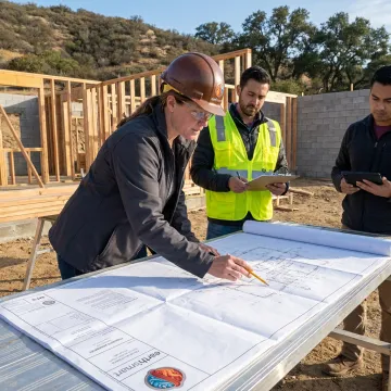 Architect coordinating custom home plans