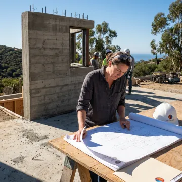Fire-resilient modern home under design-build construction