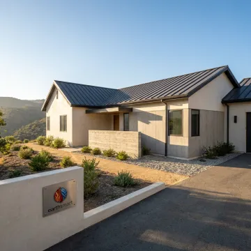Modern fortified home with fire-resilient exterior