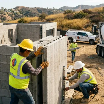 Fire-resilient modular home under construction