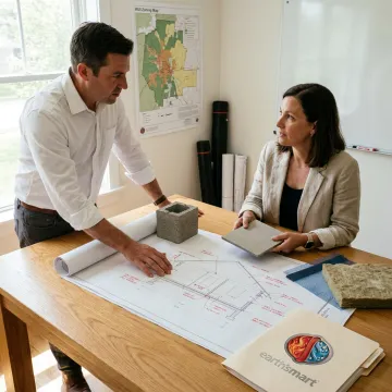 Architect reviewing resilient home plans