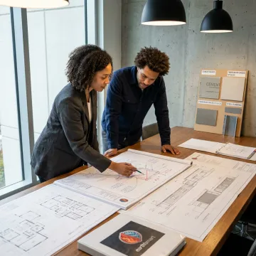 Architect coordinating resilient home design process