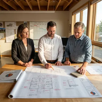 Design-build team coordinating resilient home construction