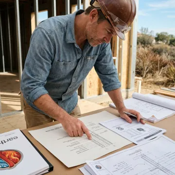 Architect reviewing fire-rated window assembly details